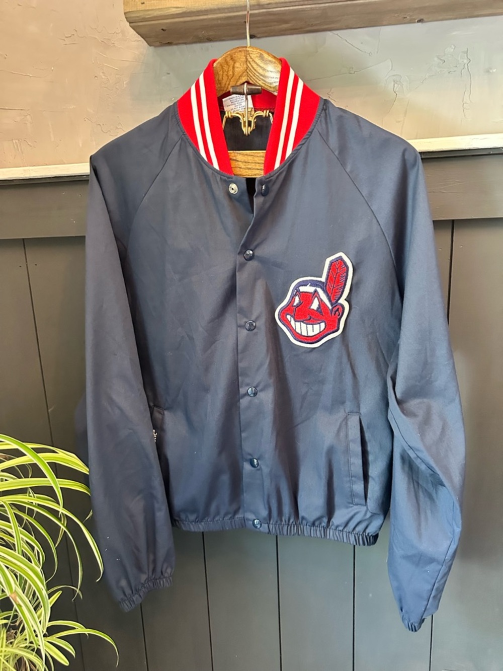 Vintage Majestic 1989 Cleveland Indians Lightweight Button‎ Front Jacket sz L